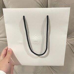 White Shopping Bag with Black Handle